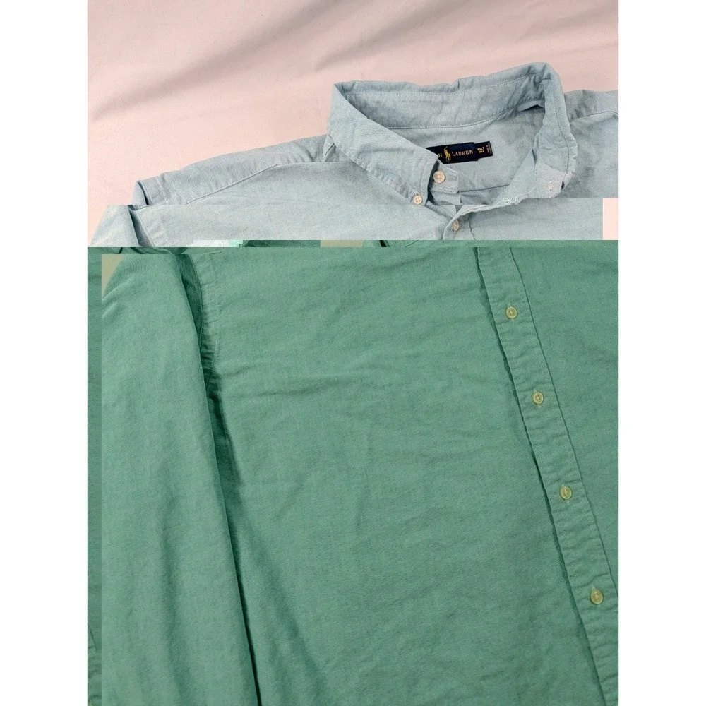 Polo Ralph Lauren Oxford Shirt Mens 4XLT Blue Teal Classic Fit Button Up Pony